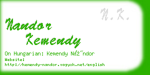 nandor kemendy business card